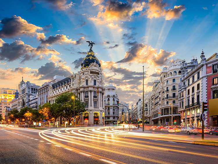 Madrid cityscape go-today