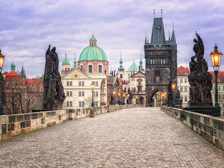 Prague Charles Bridge Dusk