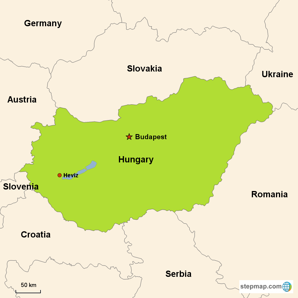 Map of Hungary in Europe